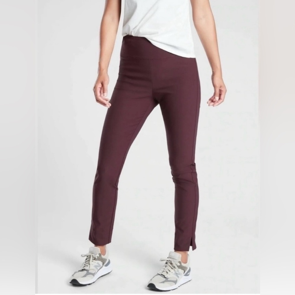 Athleta Wander Slim Ankle Pant Maroon Athleisure Active Travel
